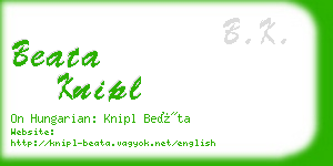 beata knipl business card